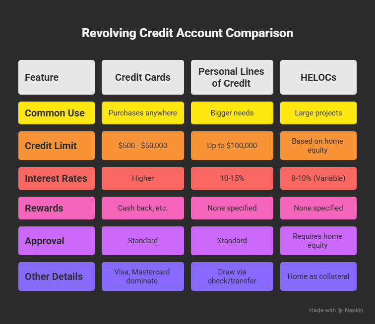 Types of Revolving Credit Accounts