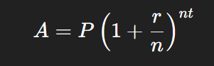 formulae of  Compound Interest