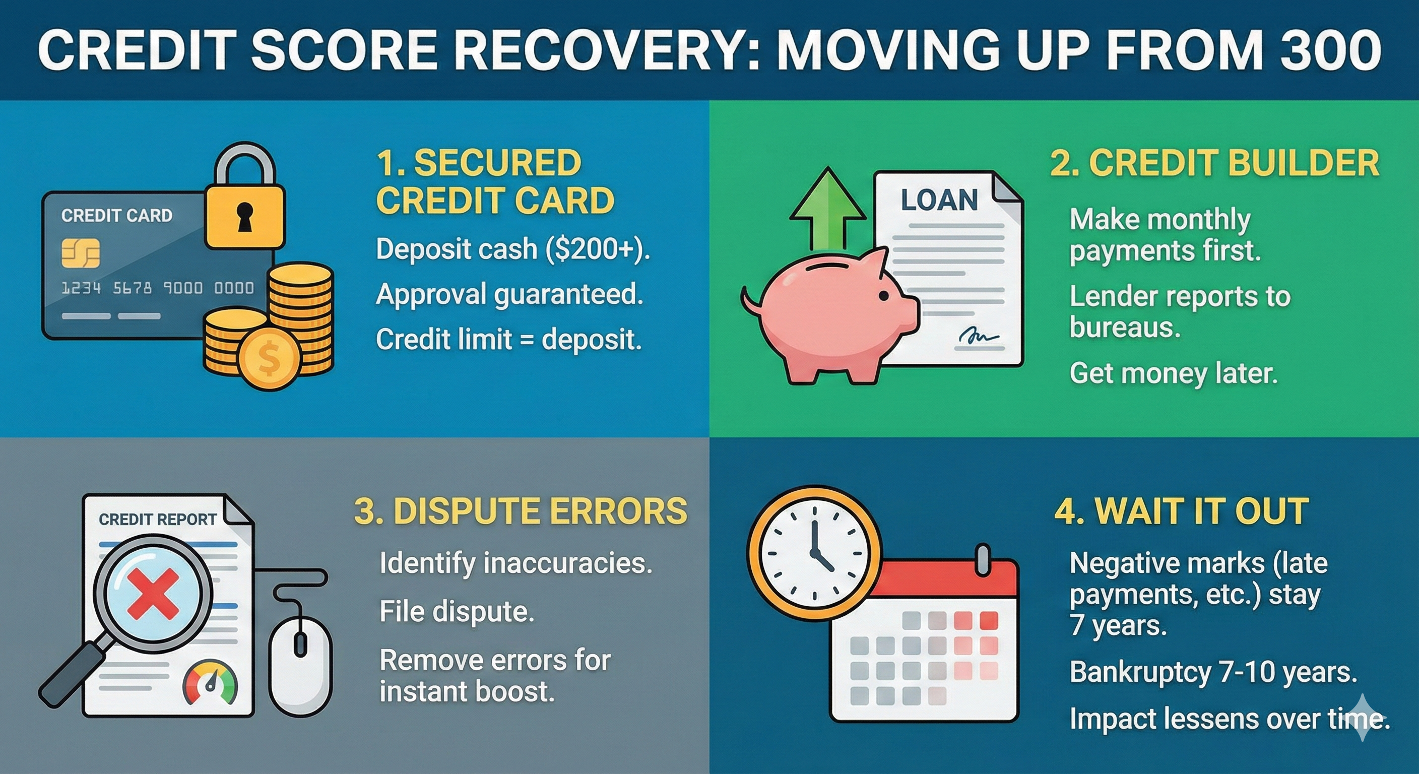 credit score recovery from  lowest credit score 