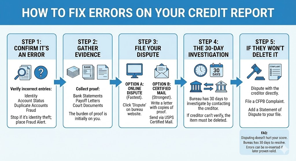 how to fix error on your credit report