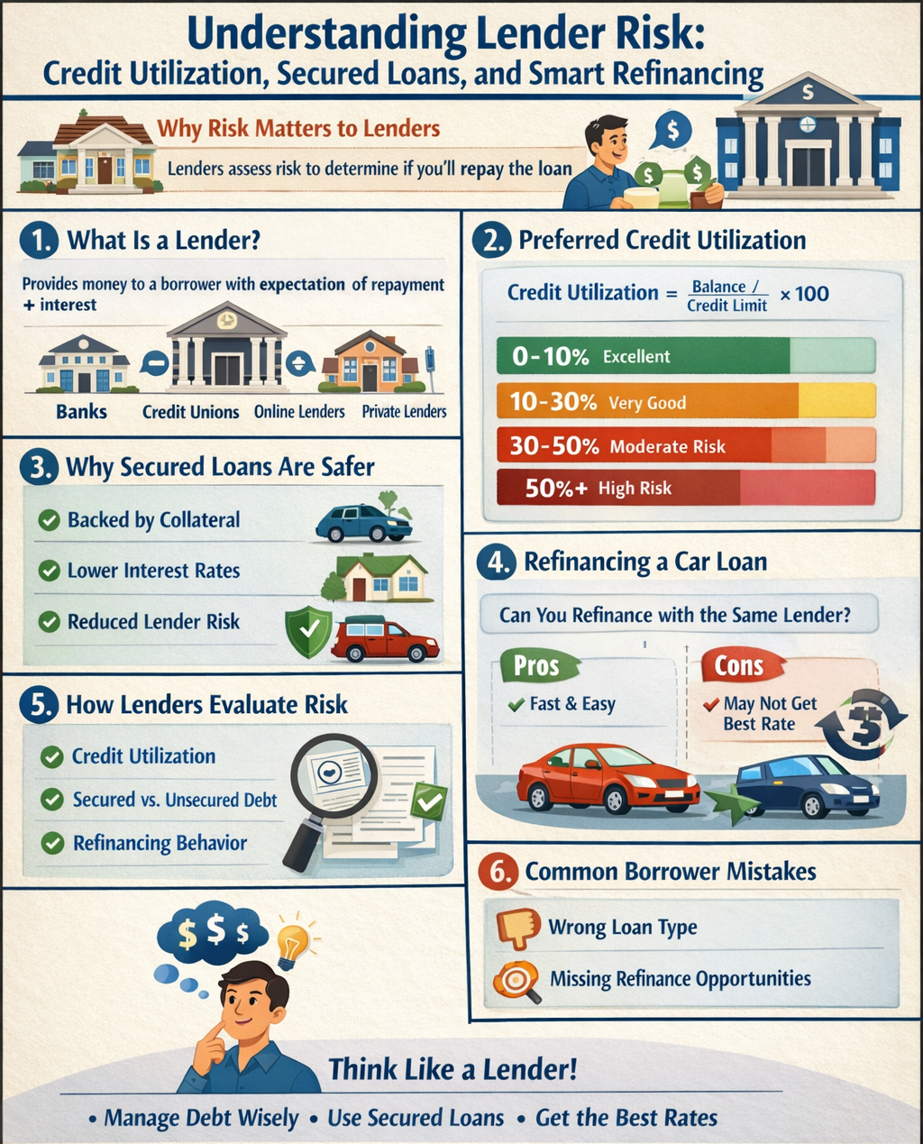 How Lenders Evaluate Risk: Credit Utilization, Refinancing, and Secured Loans Explained
