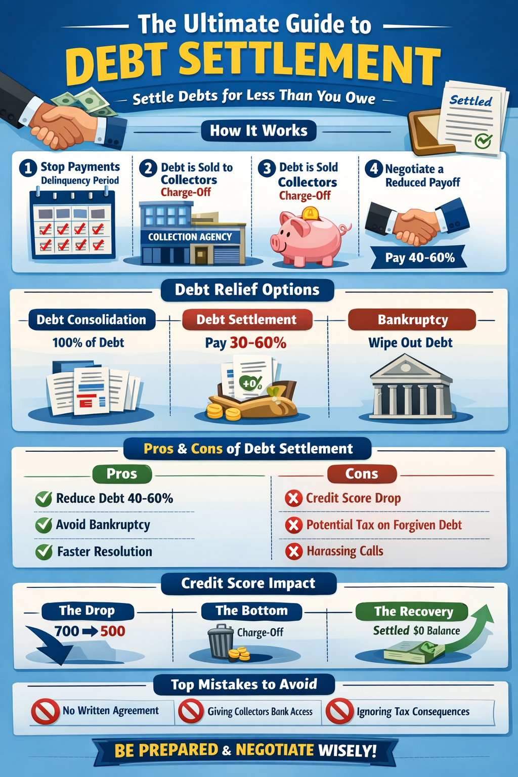 Everything about Debt Settlement: Complete Guide, Costs & Risks